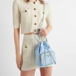 プラダ Re-Nylon xオーストリッチ ショルダーバッグ 1BH038_2EX8 プラダ Re-Nylon xオーストリッチ ショルダーバッグ 1BH038_2EX8