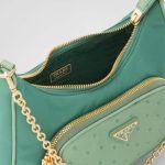 プラダ Re-Nylon xオーストリッチ ミニバッグ 1BC198_2EX8 プラダ Re-Nylon xオーストリッチ ミニバッグ 1BC198_2EX8