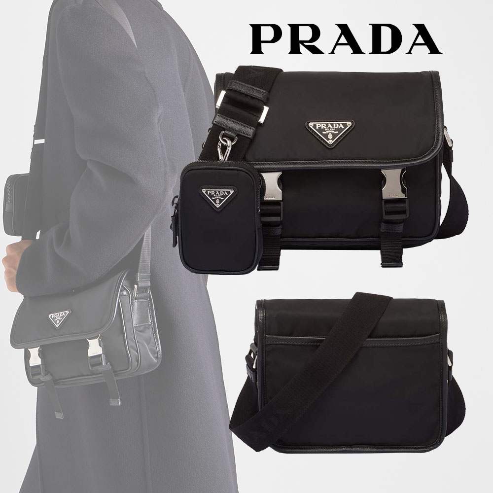 プラダ Re-Nylon xサフィアーノレザー ショルダーバッグ 2VD034_2DMH プラダ Re-Nylon xサフィアーノレザー ショルダーバッグ 2VD034_2DMH