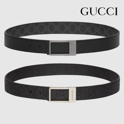 グッチ レクタングル バックル付き リバーシブル ベルト ‎820724