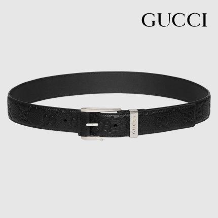 グッチ  スクエアバックル GGエンボス ベルト 835194