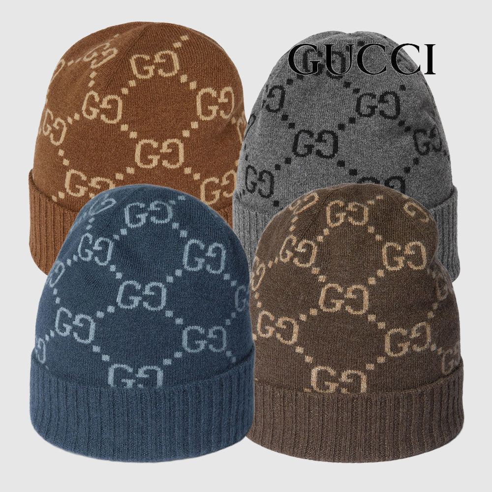 グッチ GGカシミア ジャカード キャップ 811392 3GAC0 グッチ GGカシミア ジャカード キャップ 811392 3GAC0