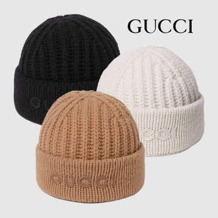 グッチ  エンブロイダリー付き ウールカシミア キャップ ‎852964