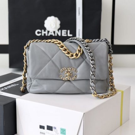 シャネル  CHANEL 19 フラップバッグ AS1160 AS1161 エレファントグレー