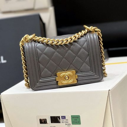 シャネル  Mini LeBoy チェーンバッグ A67364 グレー