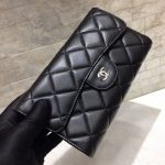 シャネル 三つ折りウォレット A31506 ラムスキン ブラック シャネル 三つ折りウォレット A31506 ラムスキン ブラック