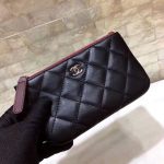 シャネル  ジップ コイン＆カードケース A82365 ラムスキン