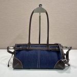 プラダ  ボニー リネン レザー ハンドバッグ 1BA426