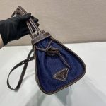 プラダ  ボニー リネン レザー ハンドバッグ 1BA426
